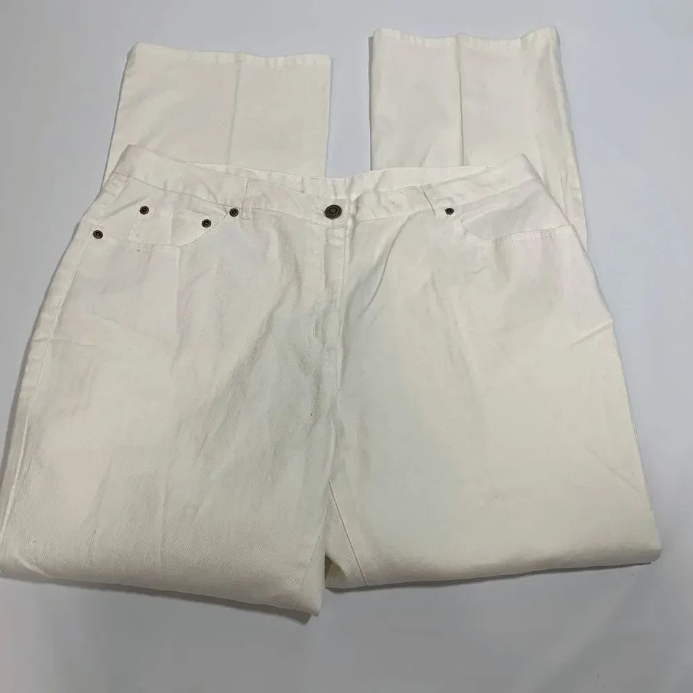Ruby Rd. Classic Flat Front White Denim Jean - Picture 5 of 7